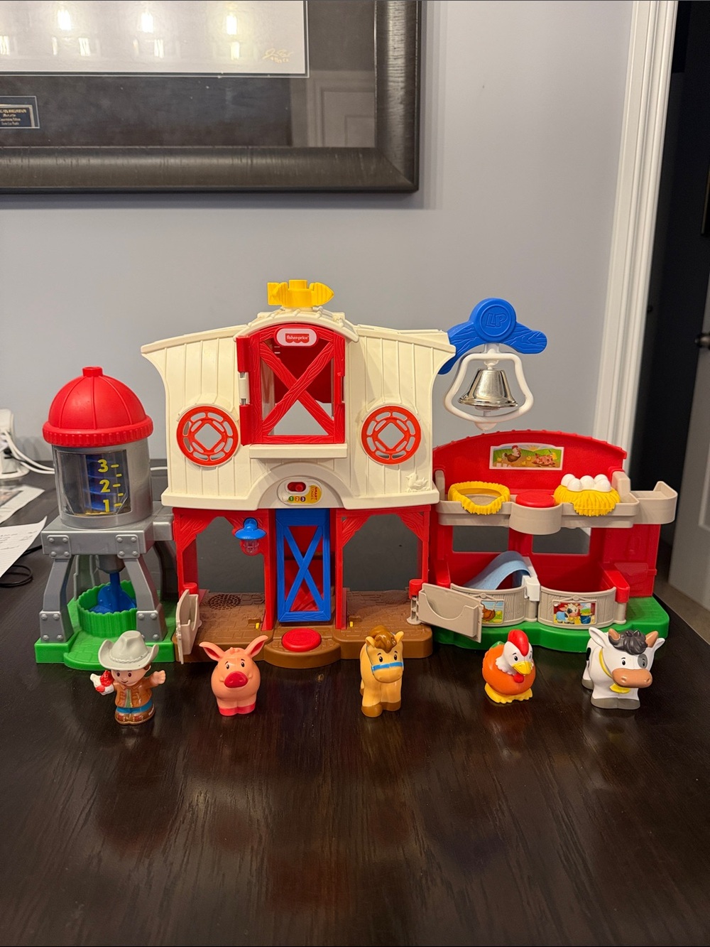 Fisher-Price Red, White & Blue Barn Playset with Farm Animals
